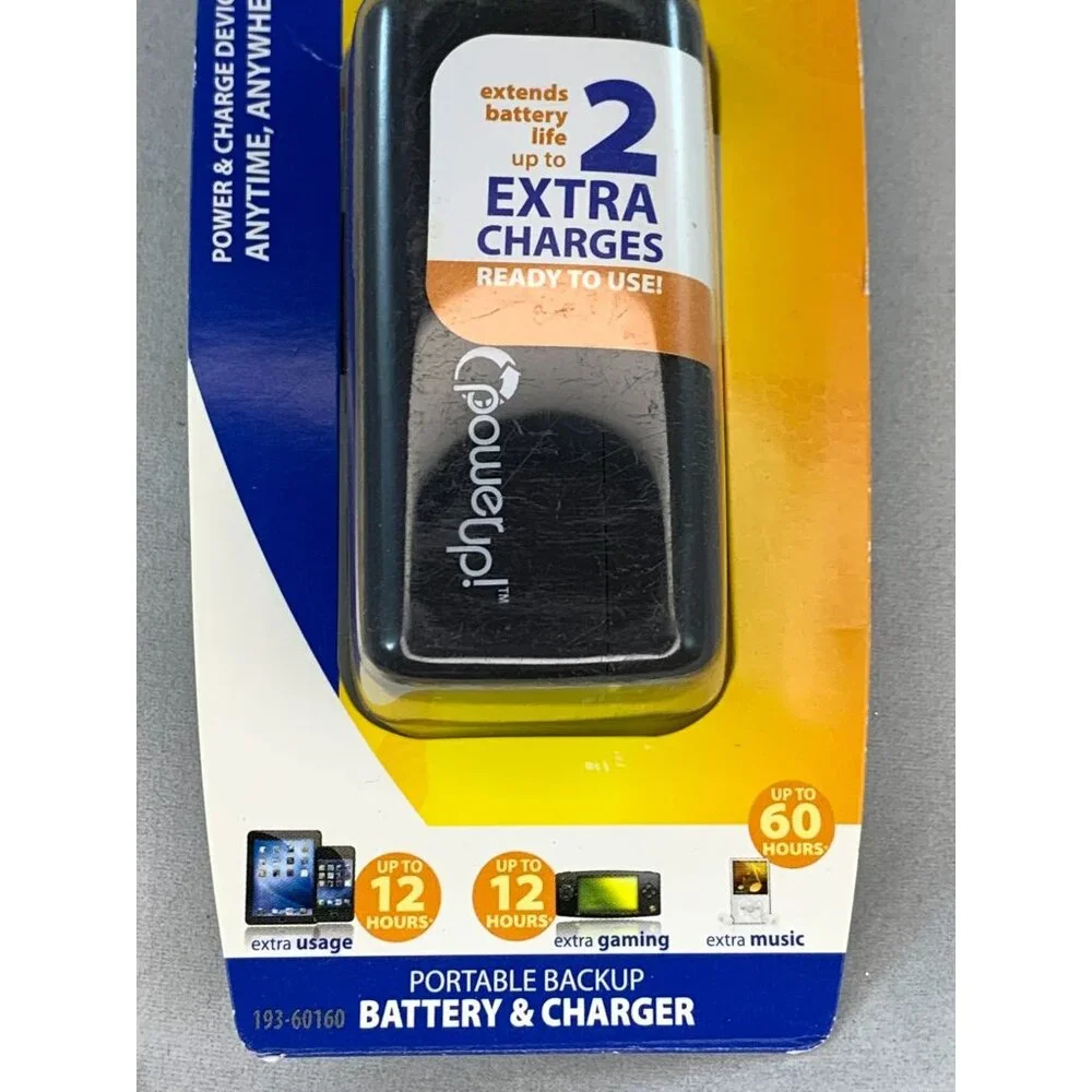 PowerUp! Portable 2200mA Power Pack USB Battery Charger With LED Flashlight NEW